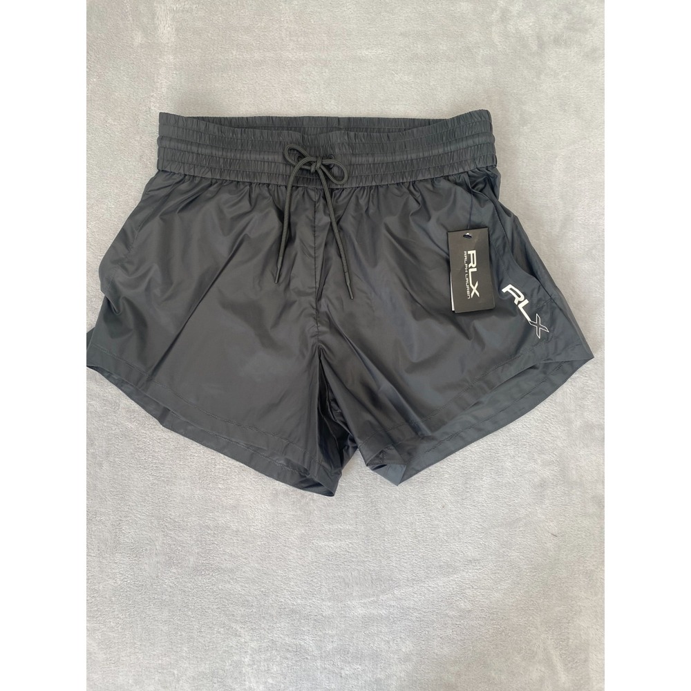 RLX Ralph Lauren Running Shorts Women's Medium Gray Logo‎ Pockets Drawstring